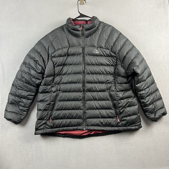 LL Bean Jacket Women 3X Plus Black 650 Down Coat Puffer Gorpcore Hiking Full Zip - Picture 1 of 10